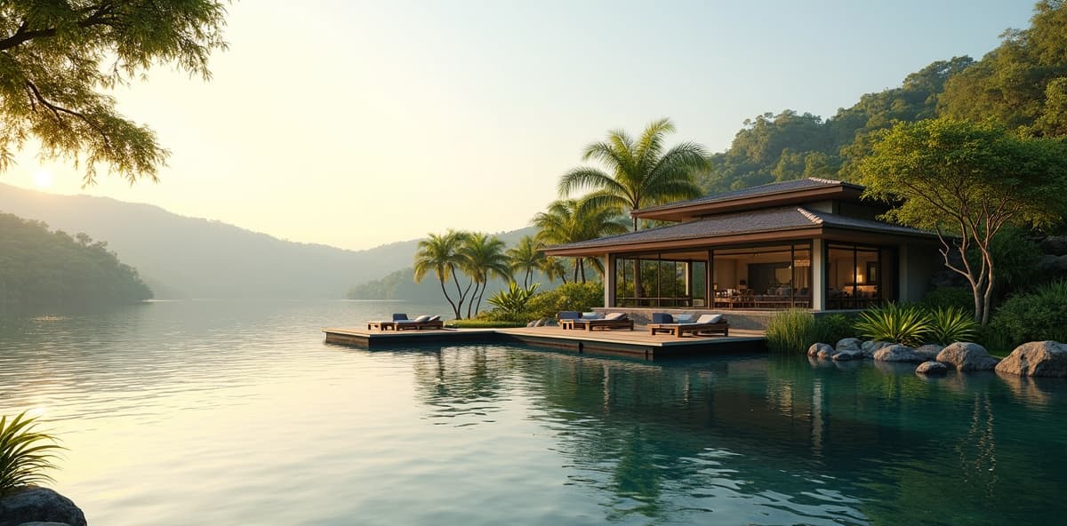 Proprietário à beira da represa